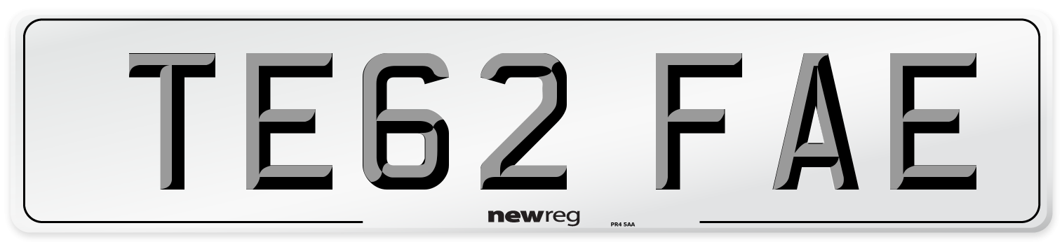TE62 FAE Number Plate from New Reg